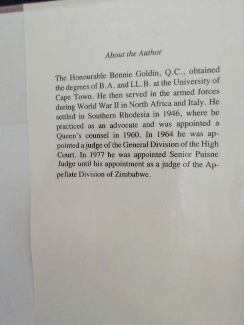 THE JUDGE, THE PRINCE, AND THE USURPER, from UDI to Zimbabwe / Bennie Goldin