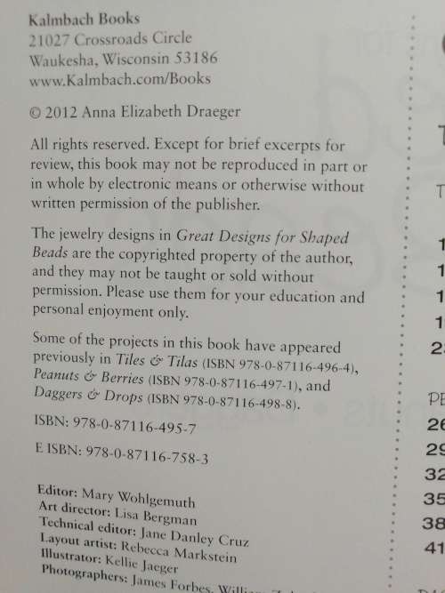 GREAT DESIGNS FOR SHAPED BEADS  /  Anna Elizabeth Draeger
