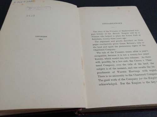 The Pioneers Of Mashonaland (Men Who Made Rhodesia) - First Edition 1914 by Adrian Darter (RARE)
