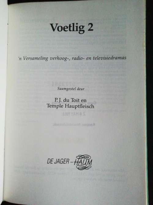 Voetlig 2 Versamelde eenbedrywe saamgestel deur PJ du Toit en Temple Hauptfleisch