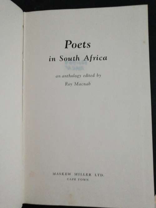 Poets in South Africa  an anthology / Roy Macnab