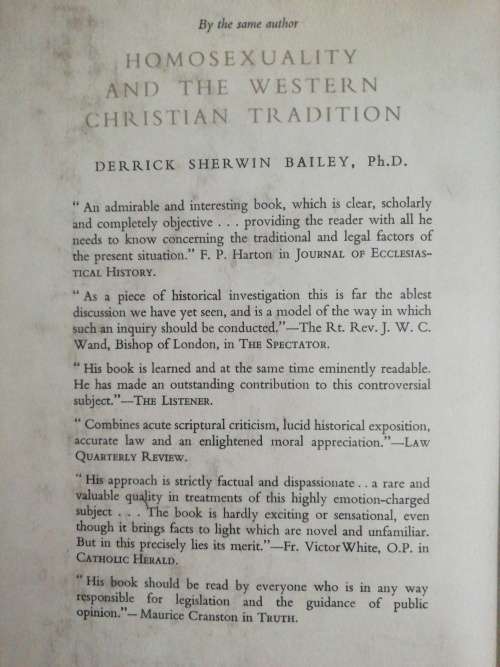 The Man - Woman Relation in Christian Thought / BAILEY, DERRICK SHERWIN