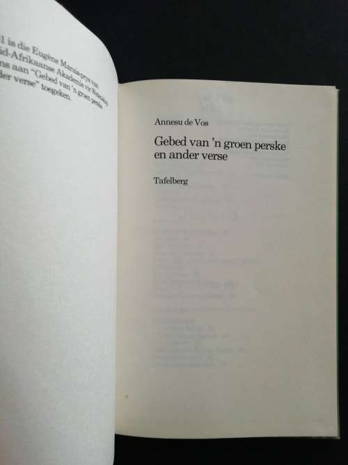 Gebed Van `n Groen Perske en ander verse / Annesu De Vos