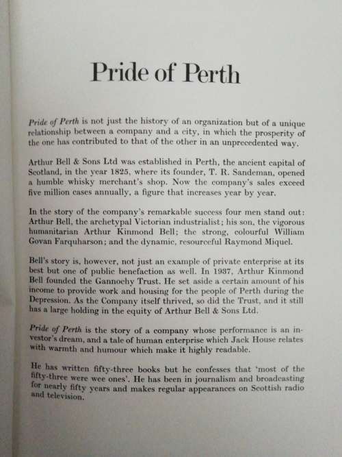 Pride of Perth Jack House Arthur Bell & sons Whisky