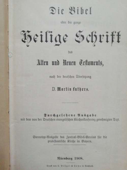 Die Bibel oder die ganze Heilige Schrift des Alten und Neuen Testaments. Nach der Übersetzung D. Mar