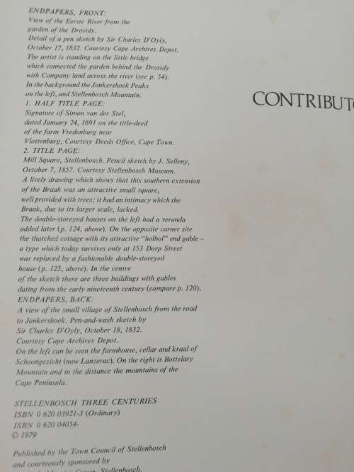 STELLENBOSCH THREE CENTURIES