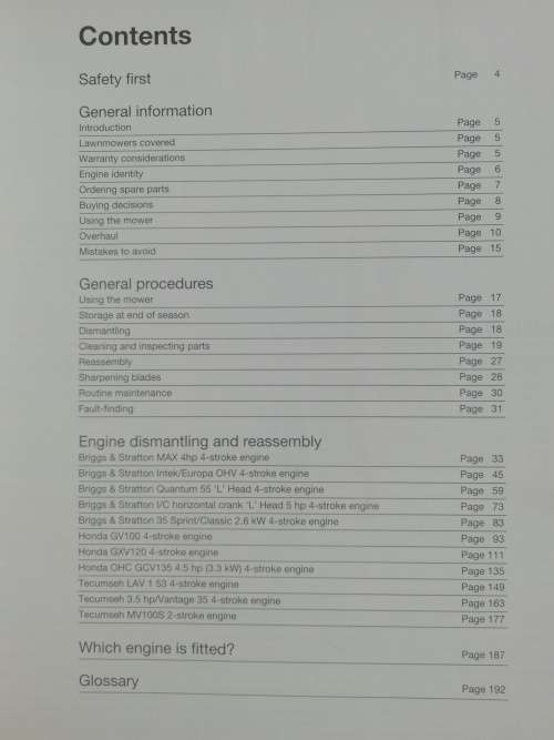 Lawnmower Manual / Haynes Service and Repair Manual