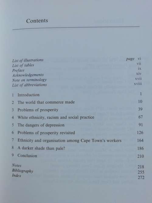 Ethnic Pride and Racial Prejudice in Victorian Cape Town / V Bickford-Smith