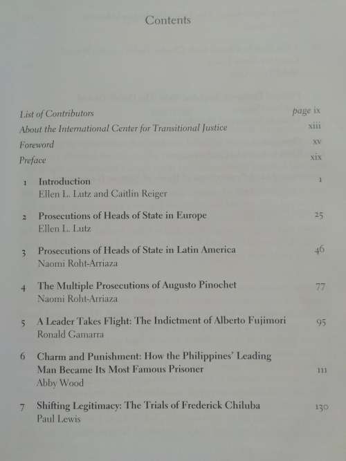 Prosecuting Heads of State Edited by Ellen L. Lutz & Caitlin Reiger