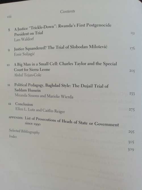 Prosecuting Heads of State Edited by Ellen L. Lutz & Caitlin Reiger