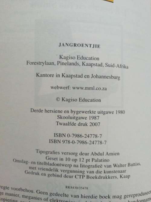 Jangroentjie / J. P. Smuts & Ria Smuts