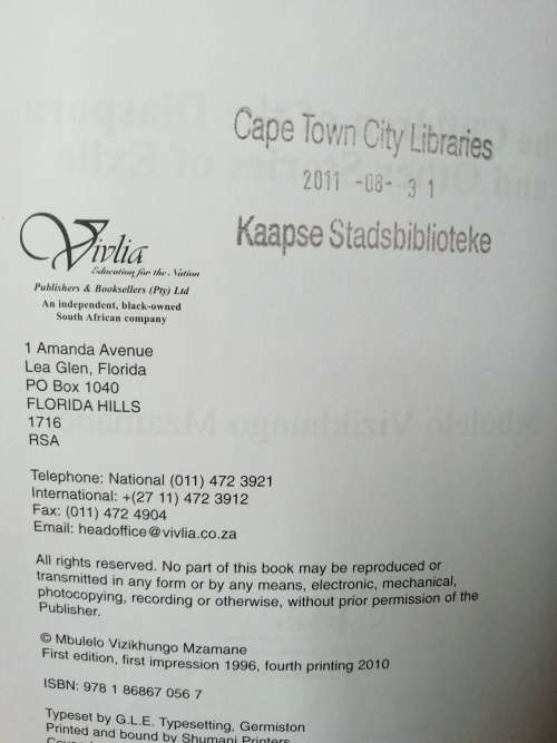 The Children of the Diaspora and Other Stories of Exile / Mbulelo Vizikhungo Mzamane