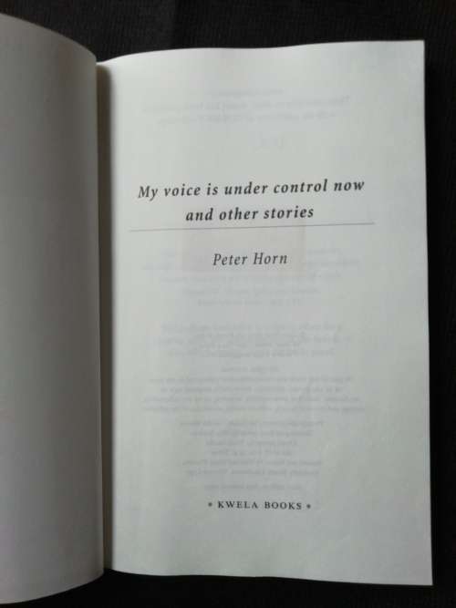 My Voice is Under Control Now / Peter Horn