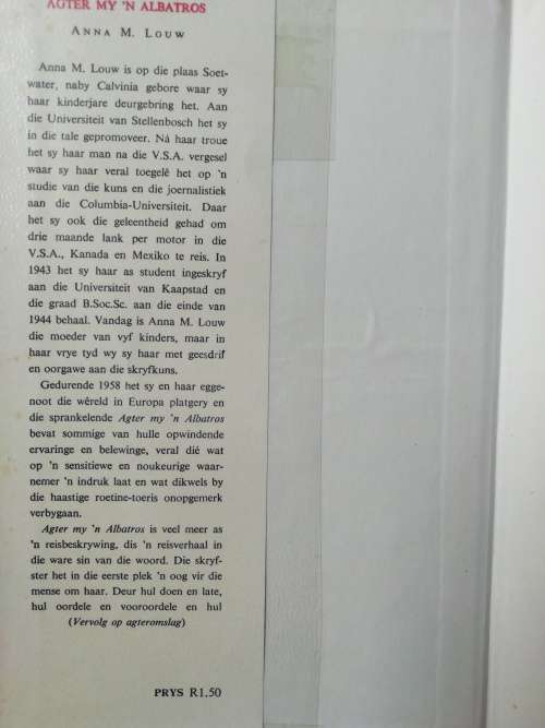 AGTER MY `N ALBATROS / ANNA M. LOUW
