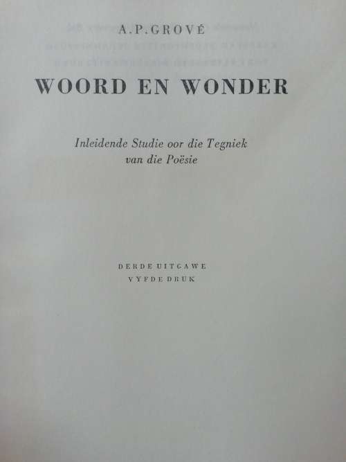 Woord en Wonder / A.P. Grove