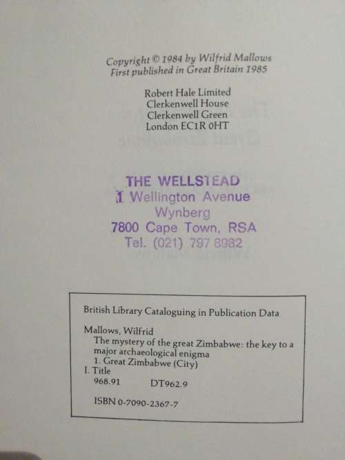 The Mystery of The Great ZIMBABWE / Wilfred Mallows