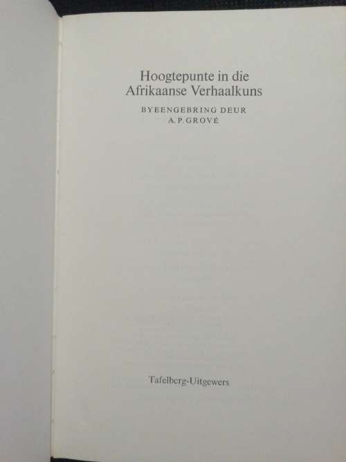 Hoogtepunte in die Afrikaanse verhaalkuns / A.P. Grové