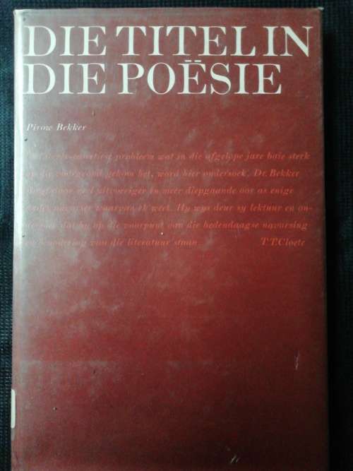 DIE TITEL IN DIE POESIE / PIROW BEKKER