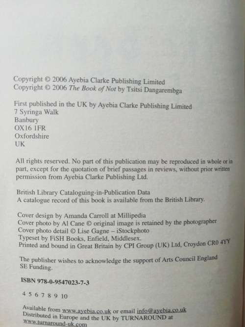 The Book of Not / Tsitsi Dangarembga
