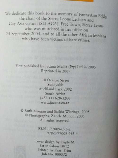 Tommy Boys, Lesbian Men, and Ancestral Wives: Female Same-Sex Practices in Africa / Ruth Morgan