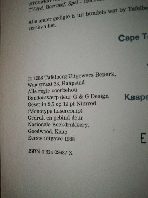 VONKELVERSE / JAN VOSLOO