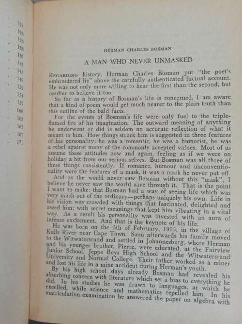 A Cask of Jerepigo / Herman Charles Bosman (1964)