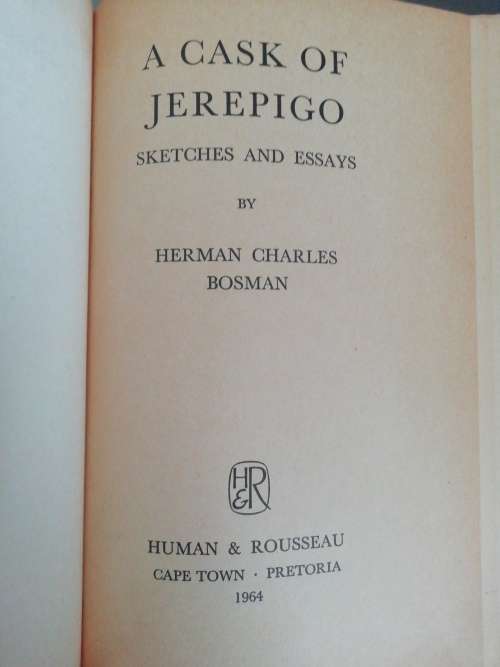 A Cask of Jerepigo / Herman Charles Bosman (1964)