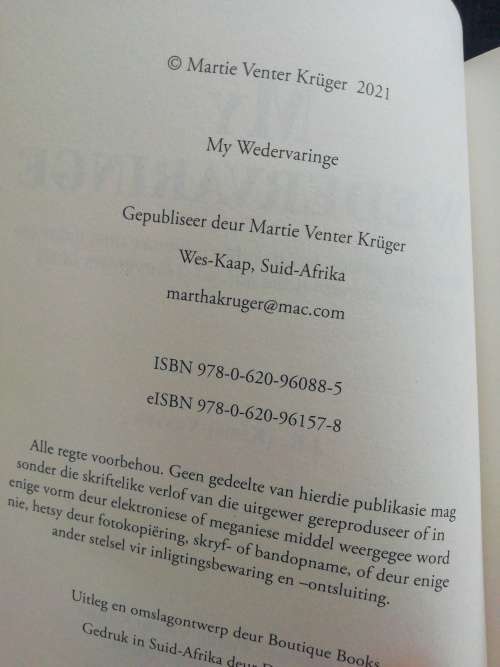 My Wedervaringe / J. R. (Koos) Venter