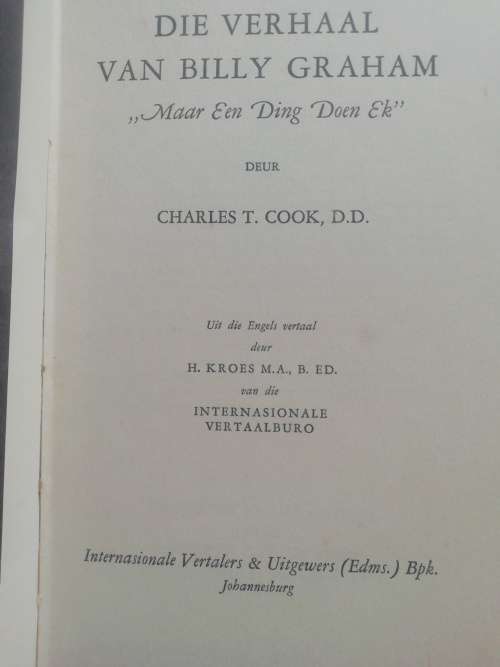 Die Verhaal van Billy Graham / Charles T. Cook, D.D.