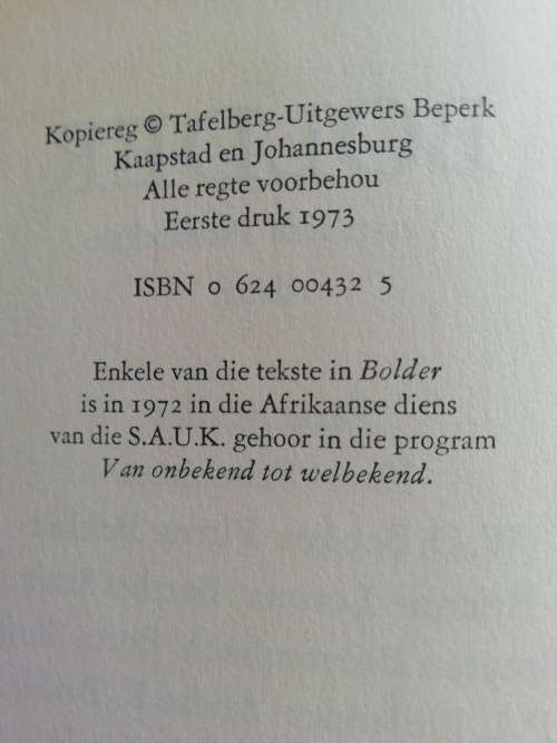 BOLDER: Verspreide Prosatekste deur verskye skrywers