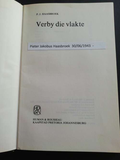 Verby die Vlakte / P. J. Haasbroek