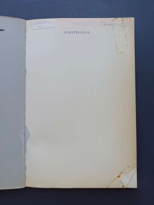EERSTELINGE -VERSORG DEUR D.J. OPPERMAN / Gustav S. Preller