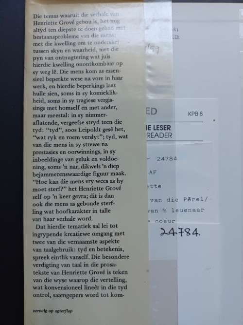 Die kerel van die Perel of Anatomie van `n leuenaar  /  Henriette Grove