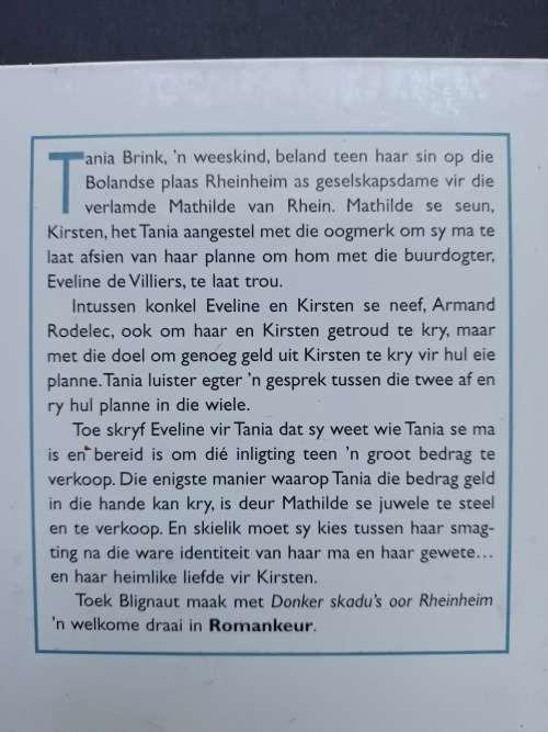 Donker Skadu`s oor Rheinheim / Toek Blignaut