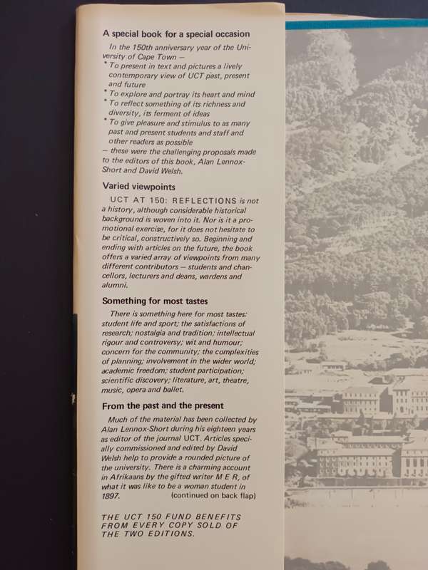 UCT at 150: Reflections Edited by Alan Lennox-Short & David Welsh