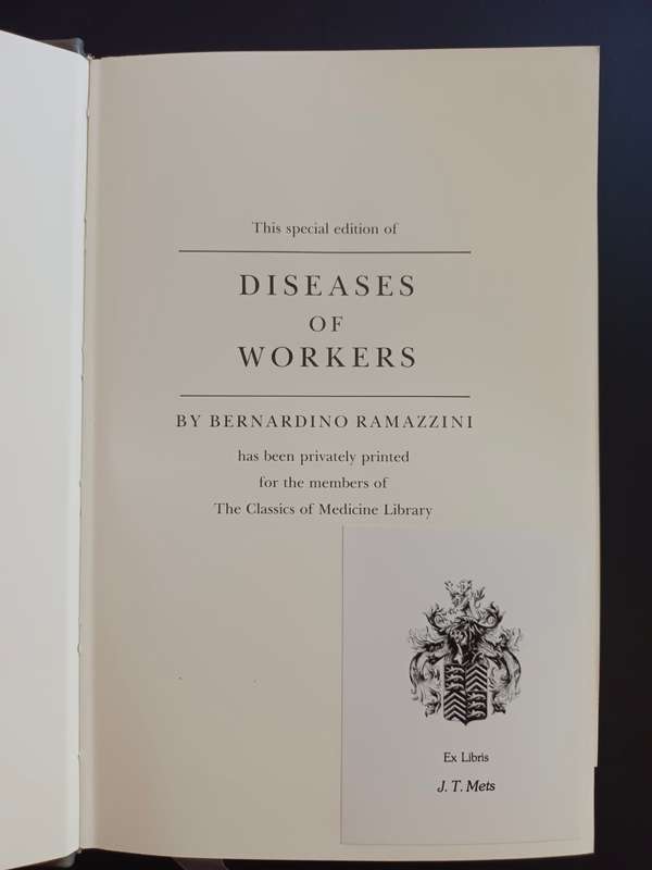 DISEASES of WORKERS / Bernardino Ramazzini