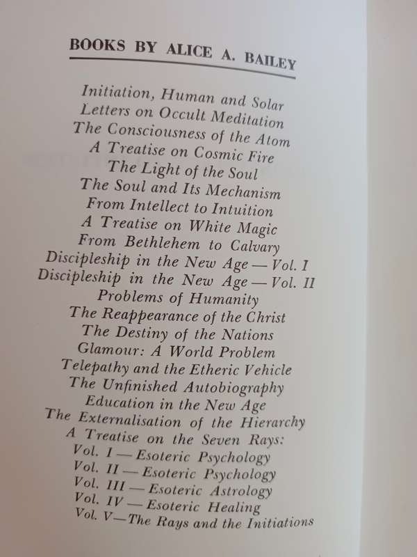 ALICE A. BAILEY  x 5 Books: Esoteric Healing, Esoteric I & II, From Intellect Intuition.....