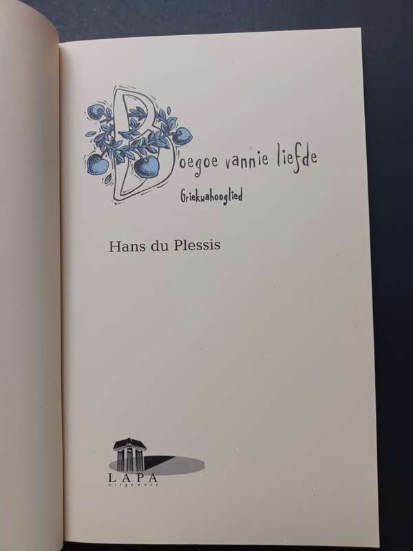 Boegoe vannie liefde / Hans du Plessis