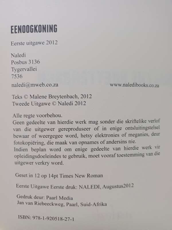 Eenoogkoning / Marlene Breytenbach