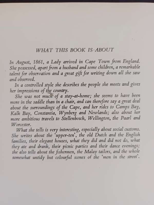 Life at the CAPE A HUNDRED YEARS AGO By a Lady