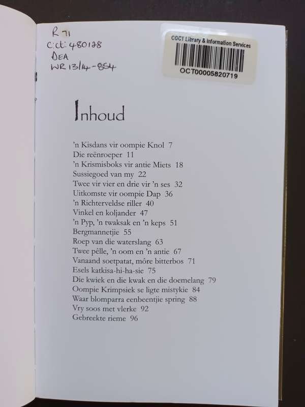 Deuskant die Groot Gariep / Thomas Deacon