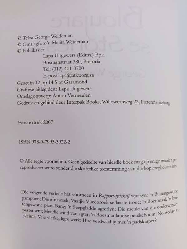 BLOUJARE se stories / George Weideman