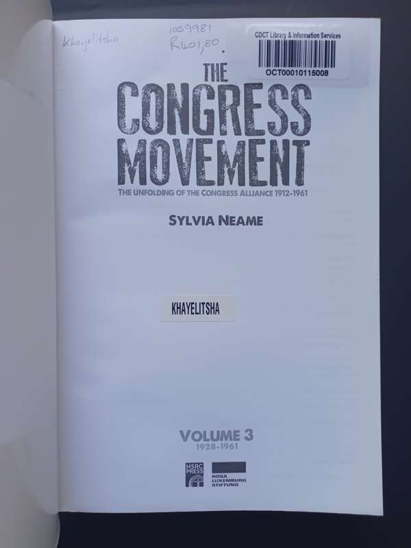THE CONGRESS MOVEMENT / Sylvia Neame ( Vol. 1/2/3)