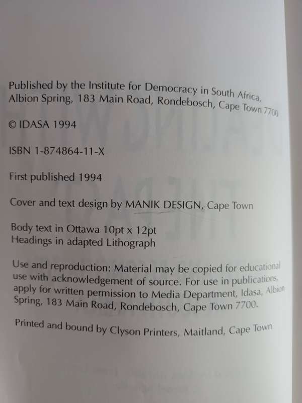 Dealing With the Past: Truth and Reconciliation in South Africa Edited by Alex Boraine....