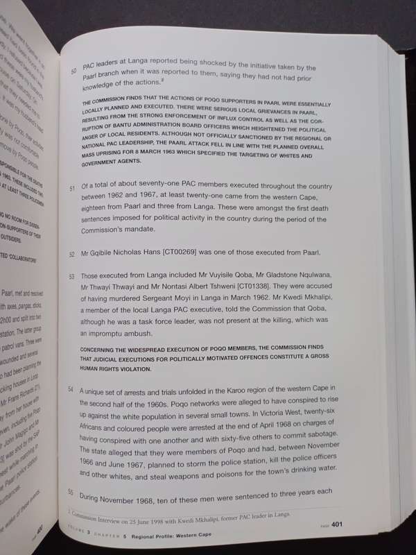 TRUTH AND RECONCILIATION COMMISSION OF SOUTH AFRICA REPORT Vol. 1-4