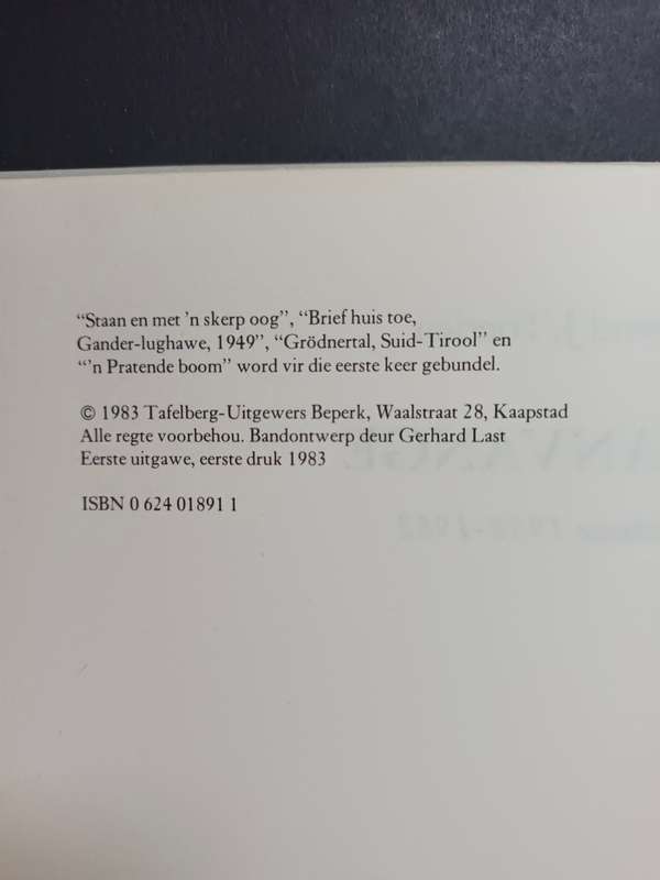 AANVANGE / Barend J. Toerien