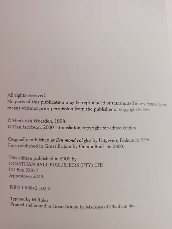 A MOUTHFUL OF GLASS / Henk van Woerden