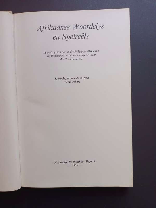 AFRIKAANSE WOORDELYS EN SPELREELS