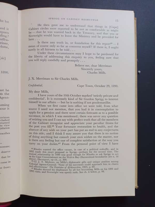 Selections from The Correspondence of John X. Merriman 1890-1898 (V.R.S 44)