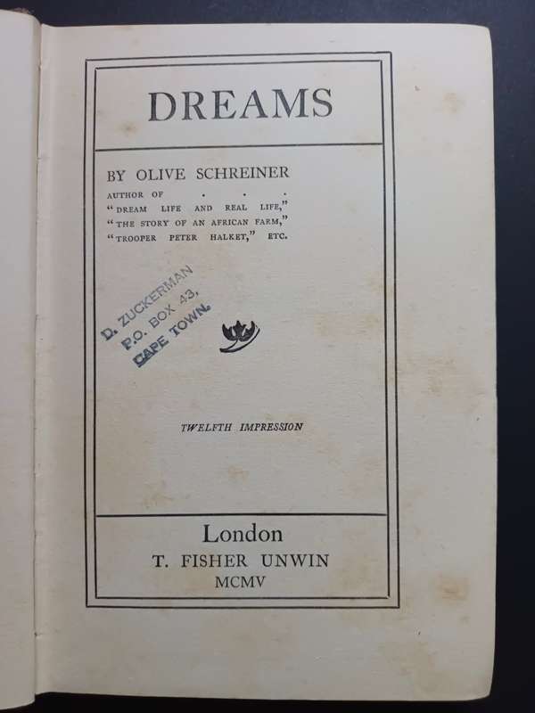 Dreams / Olive Schreiner (1905)
